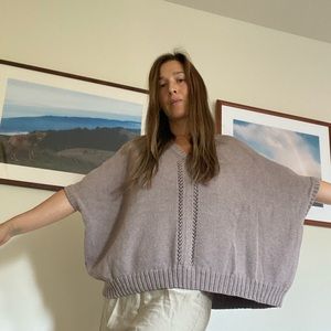 Erica Tanov Oversized Boxy Sweater Mauve Cotton
